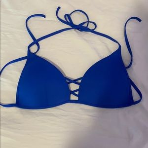 Blue cross bikini top